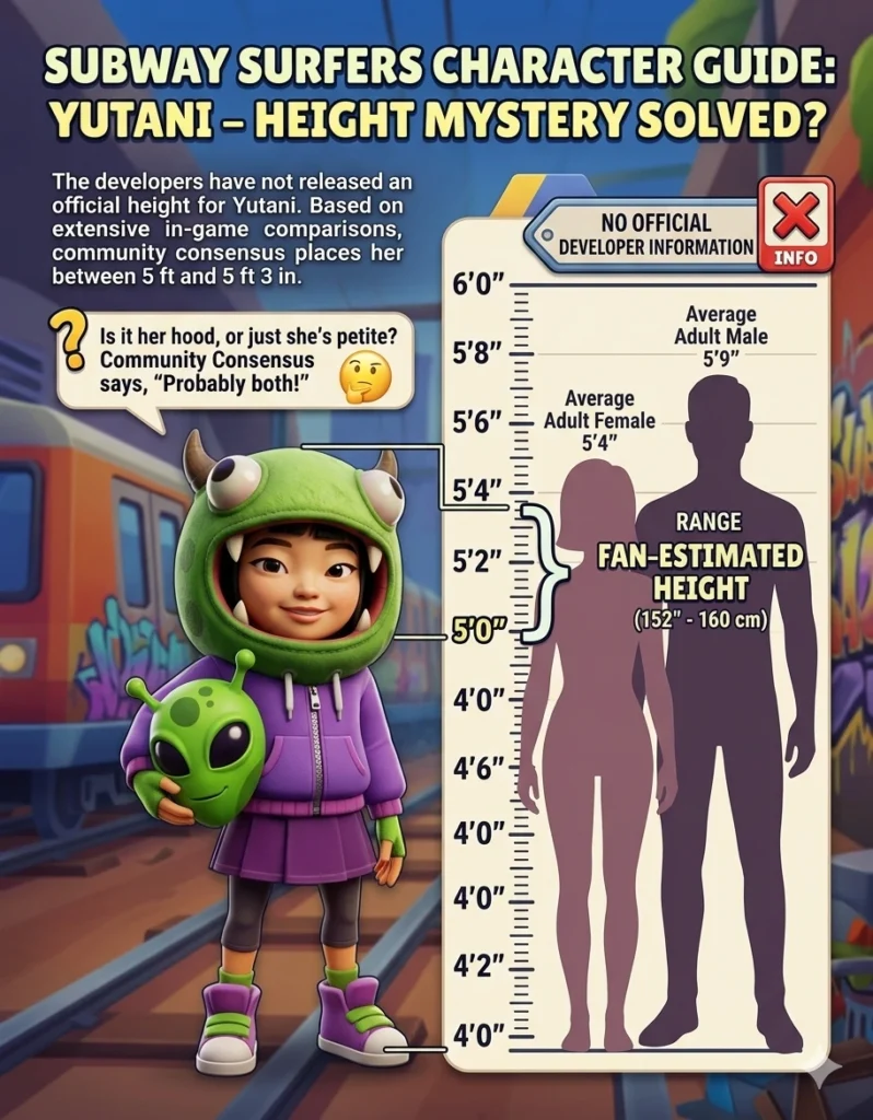 Subway Surfers: Yutani Height. how tall she is